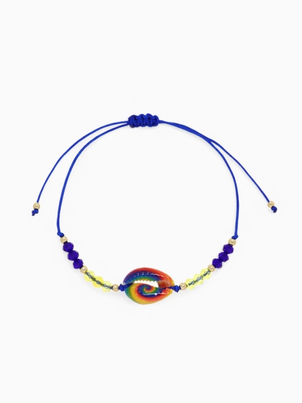 Браслет-оберег «Глазик» ракушка (неделимая фасовка 12 шт., цена за шт.), цветной в золоте Браслет-оберег «Глазик» ракушка (неделимая фасовка 12 шт., цена за шт.), цветной в золоте