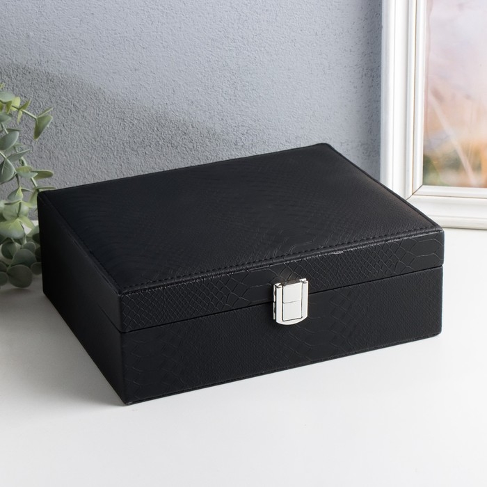 Шкатулка кожзам для украшений  Шкатулка кожзам для украшений "Текстура" 8х29х23,5 см