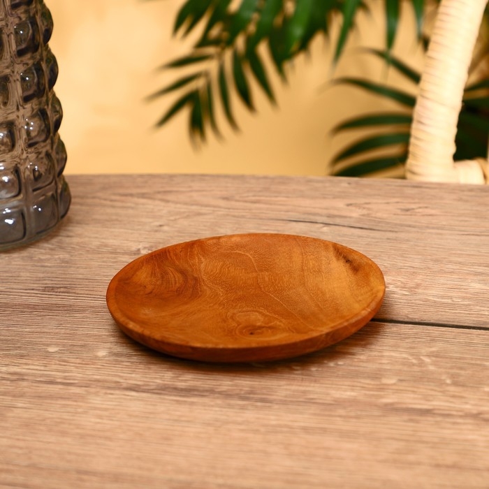 Тарелка, 16×16×2 см, тиковое дерево