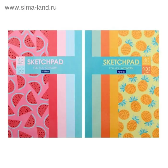 Блокнот А5, 40 листов, "Фрутоскоп", жёсткая подложка, блок 100 г/м&sup2;