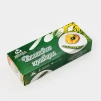 Столовые приборы &laquo;Росинка&raquo;, набор 18 предметов: ложка 6 шт., вилка 6 шт., ложка маленькая 6 шт., нержавеющая сталь, серебристые
