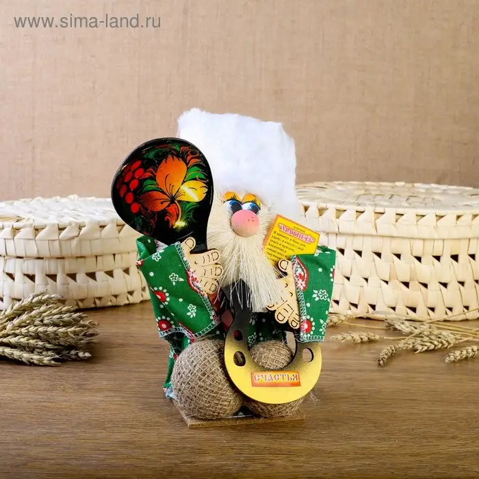 Оберег-домовой "Матвей с ложкой и подковой", 30х20х16 см МИКС