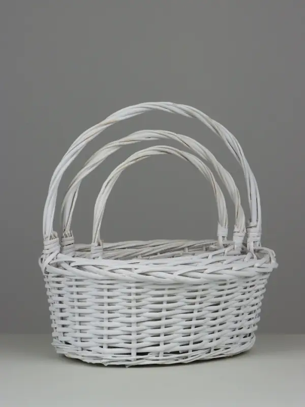 Набор корзин (ива), 37х30 H15 HH35 b31х25, 31х26 H13 HH30 b26х21, 26х22 H12 HH26,3 шт., бел.