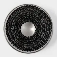 Формы для печенья Доляна &laquo;Волна&raquo;, набор 12 шт., d=3.5-10.5 см, h=3 см, нержавеющая сталь