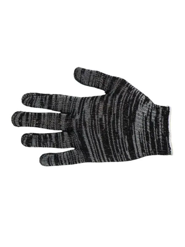 Перчатки садовые, хб, вязка 10 класс, 4 нити, размер 9, с ПВХ точками, чёрные, Greengo