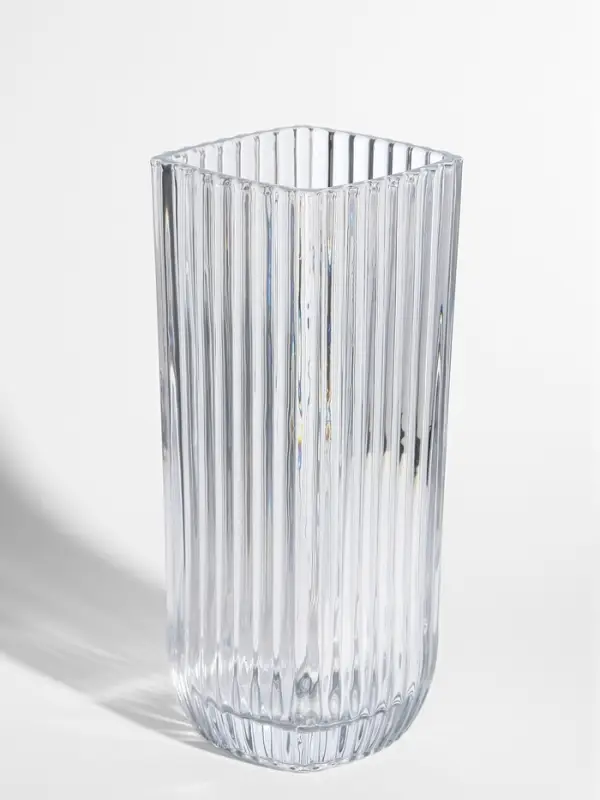 Ваза стекло настольная "Эдисон" полосы, 29х11,5 см, прозрачный