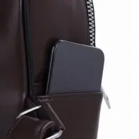 Рюкзак-мини женский на молнии, с карманом, размер 21&times;12&times;27 см, коричневый