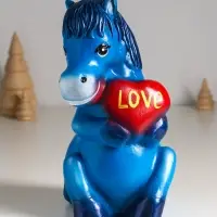 Копилка "Лошадь с сердцем" 23.5 см, синий