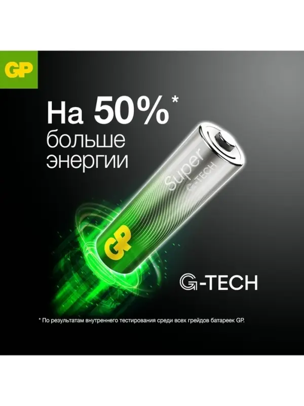 Батарейка алкалиновая GP Super, AA, LR6-12BL, 1.5 В, блистер, 10+2 шт.
