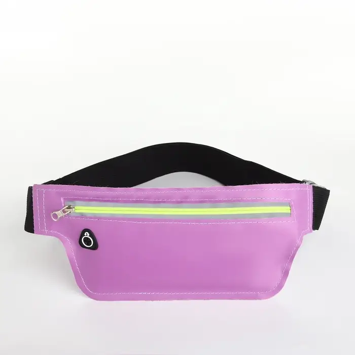 Сумка для бега на пояс, со светоотражающими элементами, с отверстием для наушников, 24&times;0.3&times;10 см, сиреневая