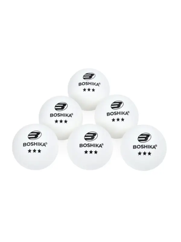Мяч для настольного тенниса BOSHIKA Premier 3***, набор 6 шт., ABS, цвет белый