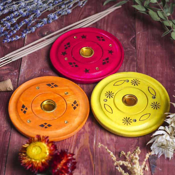 Подставка под благовония  Подставка под благовония "Яркие цвета" 10х10х1 см МИКС