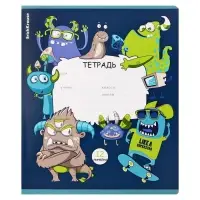 Тетрадь 12 листов в линейку ErichKrause "Monsters", обложка мелованый картон, МИКС