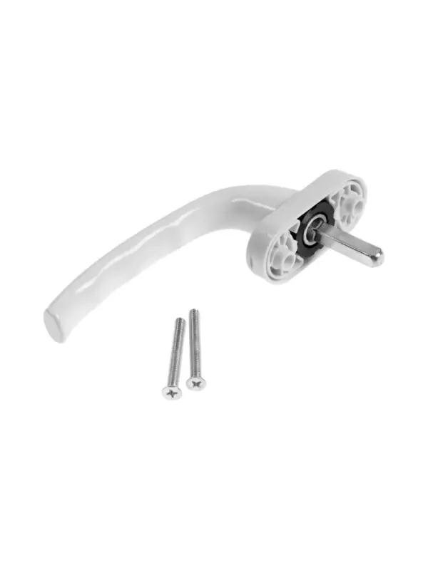 Ручка для окон ПВХ ТУНДРА, алюминий и пластик, 32 мм, цвет белый, набор 2 шт