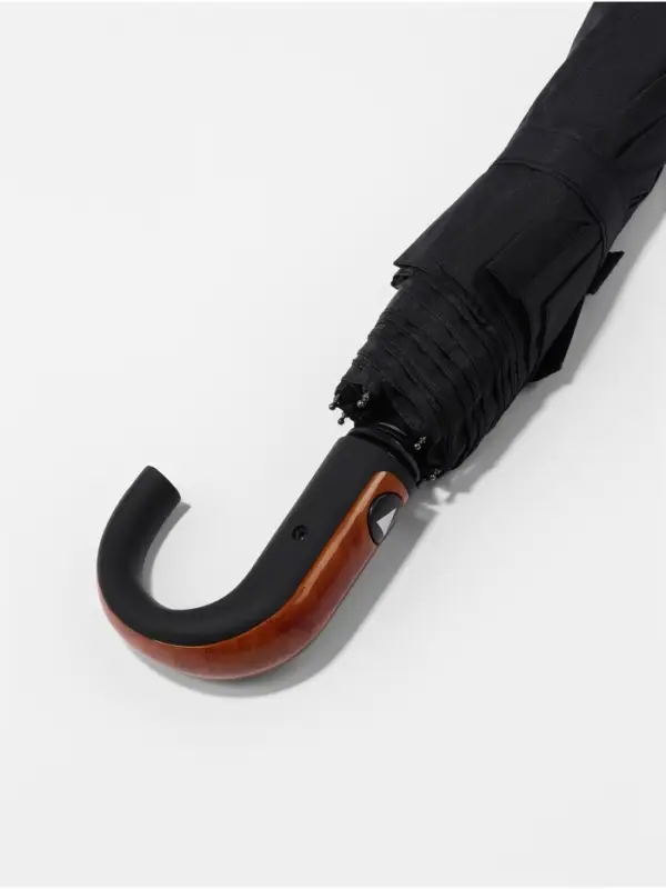 Зонт полуавтоматический &laquo;Гром&raquo;, эпонж, 3 сложения, 8 спиц, R=48/55 см, d=96 см, чёрный