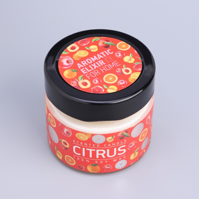 Свеча ароматическая в банке  Свеча ароматическая в банке "Апельсин и гранат", совый воск, 80 г