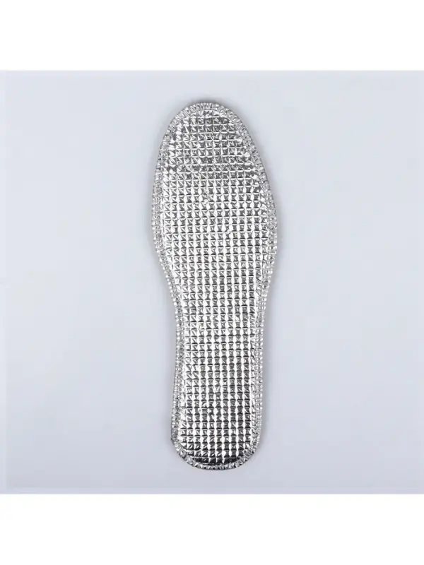 Стельки для обуви, утеплённые, двухслойные, фольгированные, окантовка, р-р RU 37 (р-р Пр-ля 39), 24.5 см, пара, серые