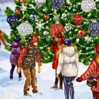 Подарочная новогодняя коробка &laquo;На Катке&raquo; 20&times;12&times;19 см