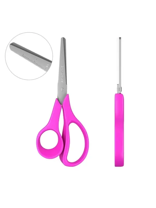 Ножницы детские 14 см, ErichKrause Joy Ergo, в стакане, с закруглёнными концами лезвий и линейкой, МИКС