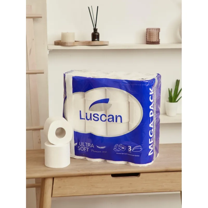 Бумага туалетная Luscan Делюкс 3сл бел цел 17м 142л 32рул/уп