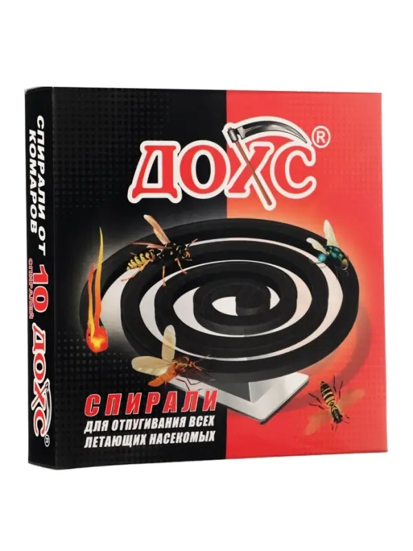 Спирали от комаров &laquo;ДОХС&raquo;, угольные, 10 шт.