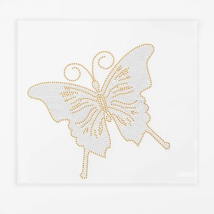 Термоаппликация «Бабочка», с пайетками, 9×10.5 см, цвет серебряный, золотой Термоаппликация «Бабочка», с пайетками, 9×10.5 см, цвет серебряный, золотой