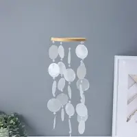 Музыка ветра "Нимб с бусинками" перламутр 26 кружков d=4,8 см 12,5х42,5 см