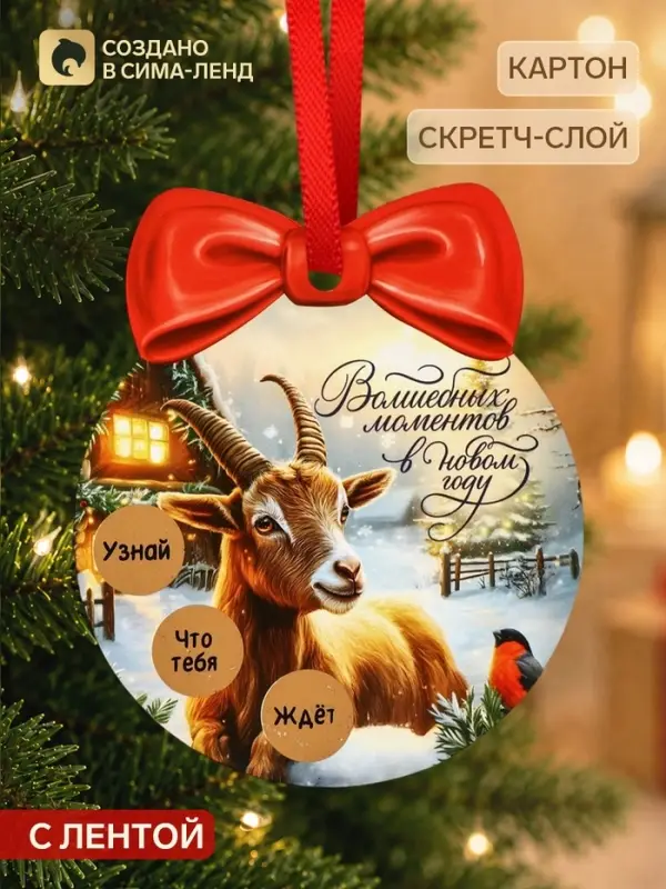 Елочная игрушка со скретч-слоем &laquo;Волшебных моментов в 2027&raquo;,12.4&times;14.6 см
