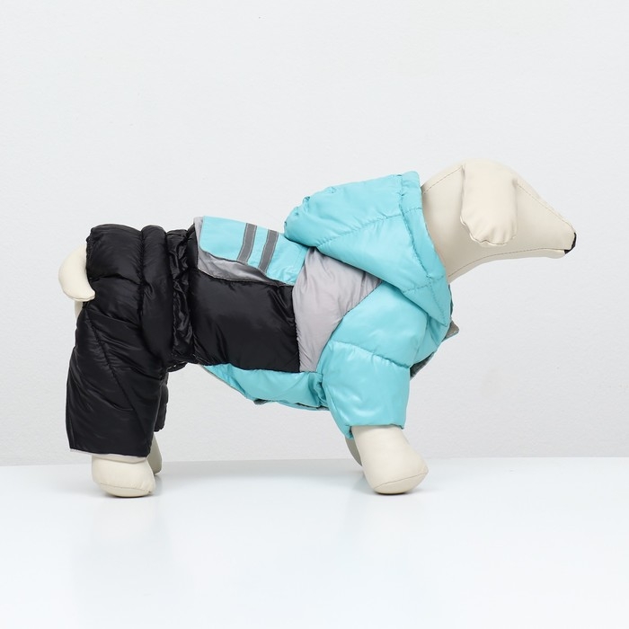 Комбинезон Комбинезон "Анорак" светоотражающий, размер 8 (ДС 19 см, ОГ 30, ОШ 22 см), чёрно-голубой