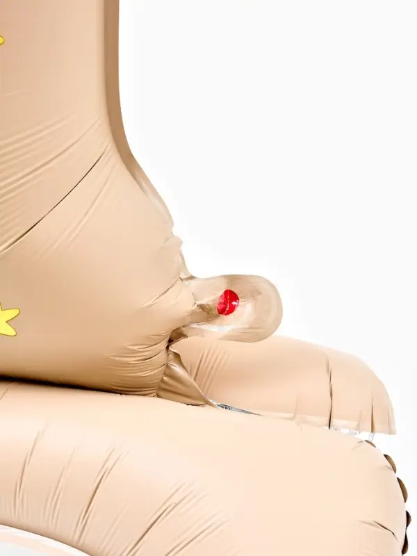 Воздушный шар фольгированный 32" "Цифра 1 с мишкой"  цвет бежевый, под воздух