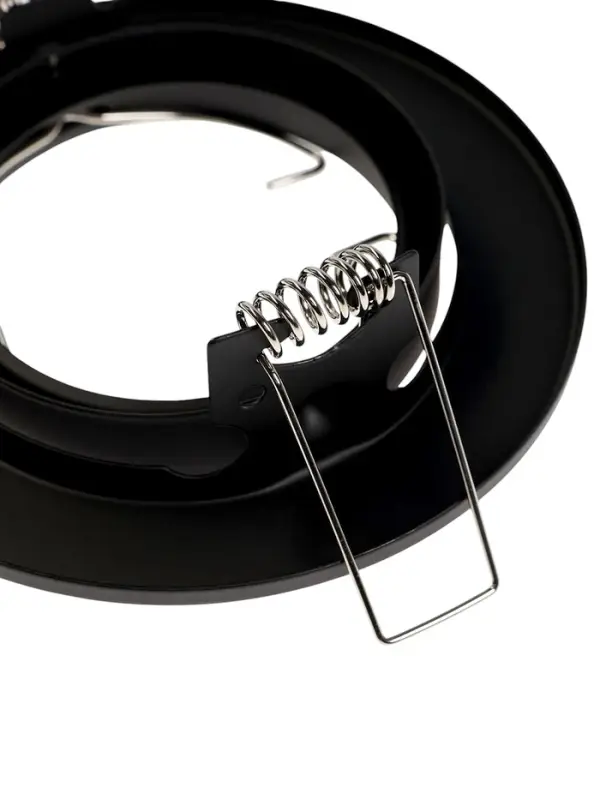 Светильник встраиваемый под лампу MR-16, поворотный, круглый, металлический, чёрный