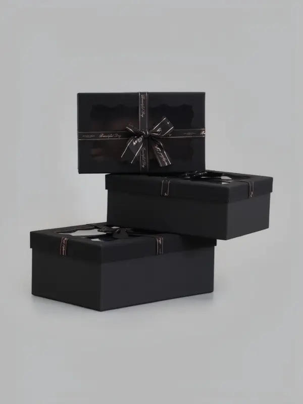 Набор подарочных коробок 3 в 1, прямоугольные с окном 23&times;16&times;9.5 21&times;14&times;8.0 19&times;12&times;6.5 см