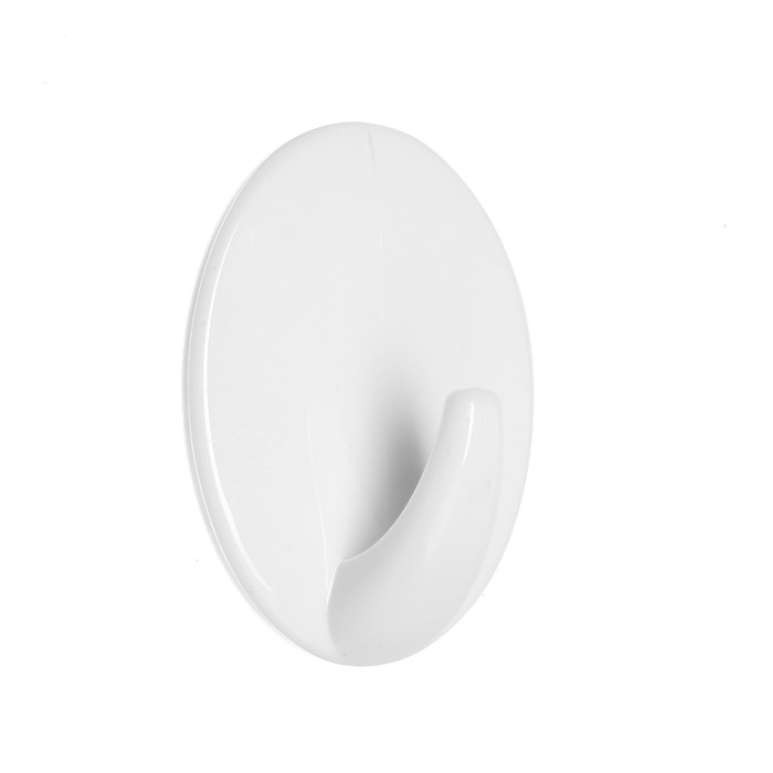 Держатель самоклеящийся ТУНДРА krep, 45х45 мм, цвет белый, овал, 3 шт.