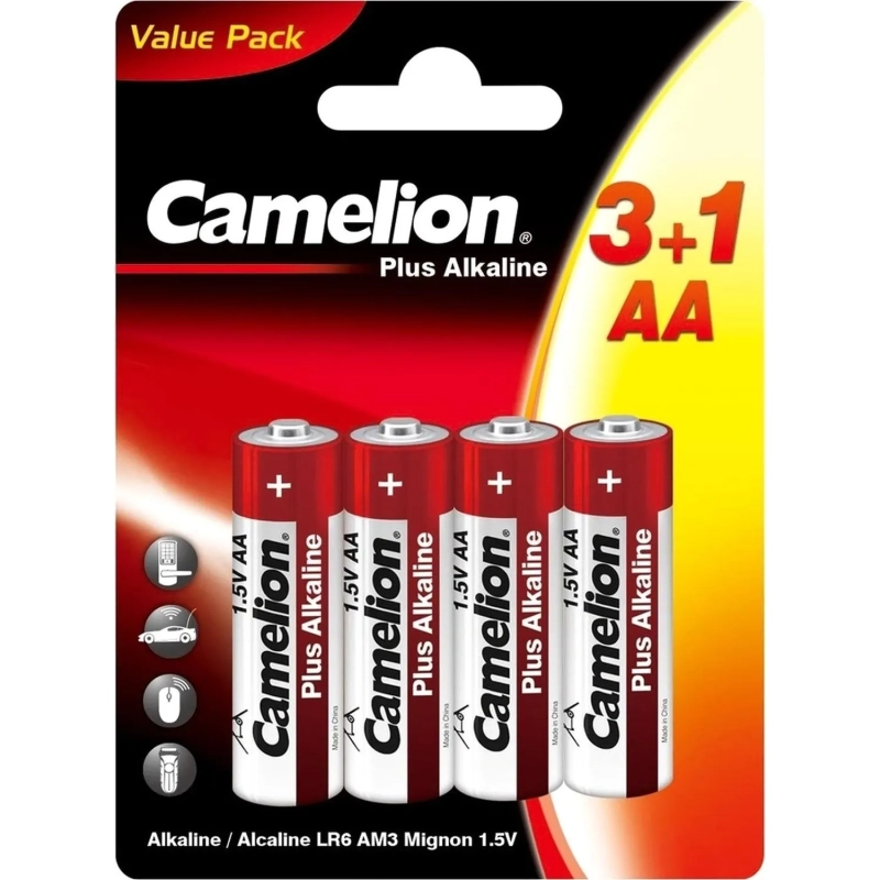 Батарейка Camelion Plus Alkaline 3+1 LR6 (3+1LR6-BP,1.5В) 4шт/бл