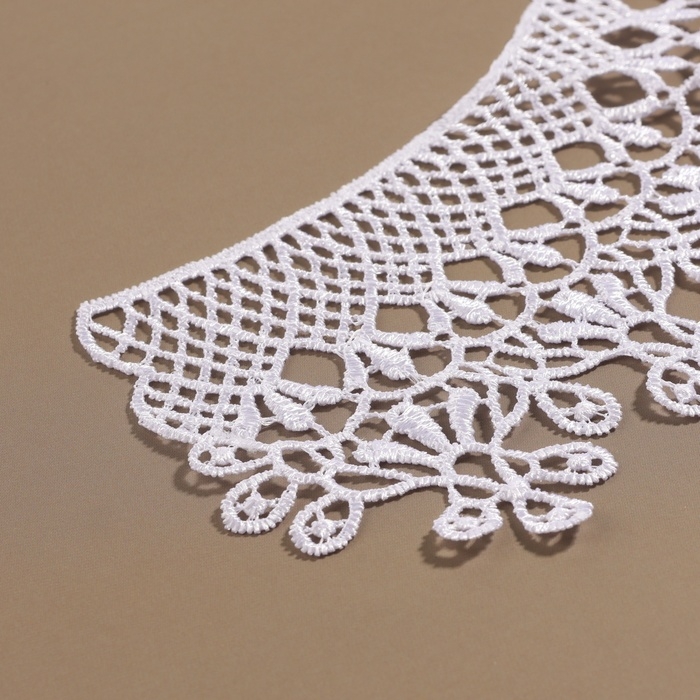 Воротник пришивной, гипюровый, 23 × 7,5 см, цвет белый Воротник пришивной, гипюровый, 23 × 7,5 см, цвет белый