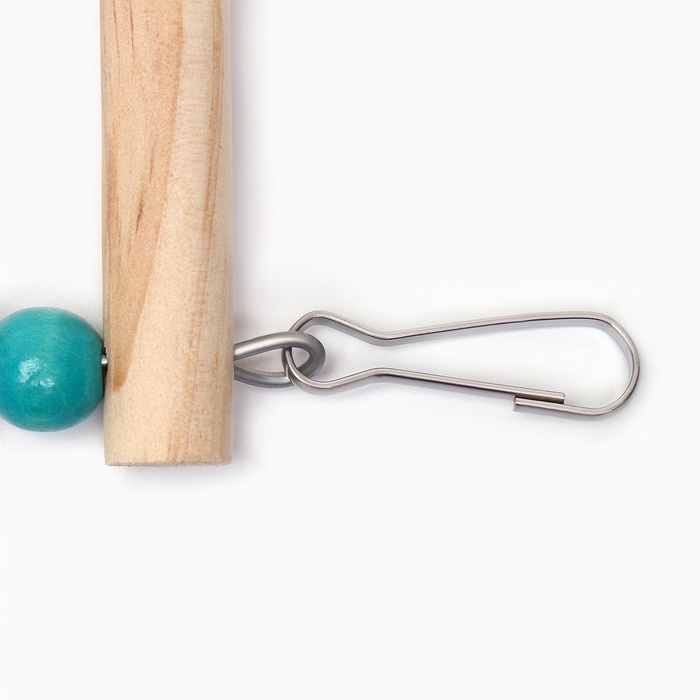 Игрушка для птиц  Игрушка для птиц "Лесенка с бусинами" 3 ступени, 23 см, микс цветов