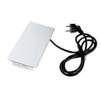 Блок розеточный в стол, сдвижная крышка, 10 А, 2 розетки, 2xUSB, 2A, провод 1.8 м, серебристый