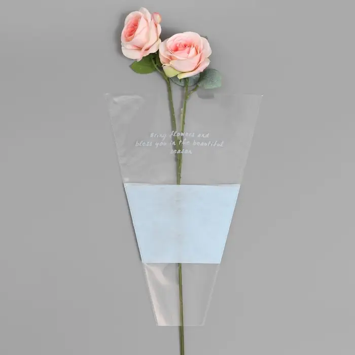 Пакет конус для цветов, с нетканым материалом, 26+7×37 см, голубой Пакет конус для цветов, с нетканым материалом, 26+7×37 см, голубой