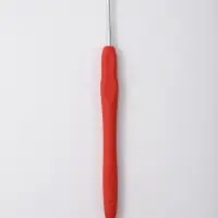 Крючок для вязания, с силиконовой ручкой, d=2.5 мм, 14 см, оранжевый, оттенок МИКС