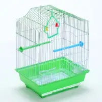 Клетка для птиц укомплектованная Bd-1/4f, 30 х 23 х 39 см, зелёная (фасовка 12 шт)