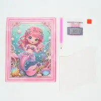 Алмазная мозаика &laquo;Русалочка&raquo;, картонная основа 17&times;25 см, с подставкой, частичная выкладка