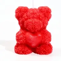 Свеча декоративная "Мишка" 6,5х4,7х8 см, 8 ч, красный