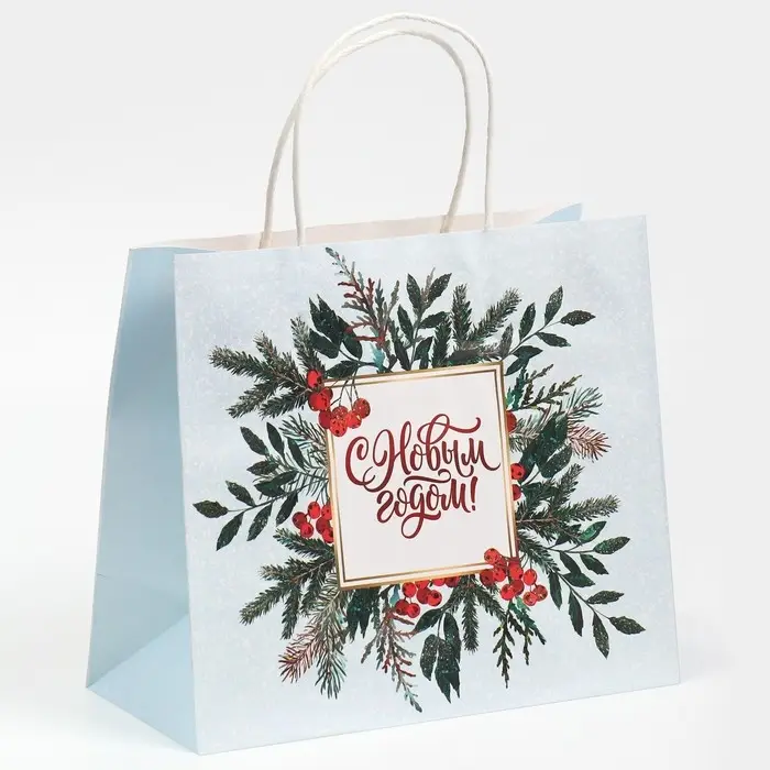 Пакет подарочный крафтовый «Рябина», 25 х 22 х 12 см Пакет подарочный крафтовый «Рябина», 25 х 22 х 12 см