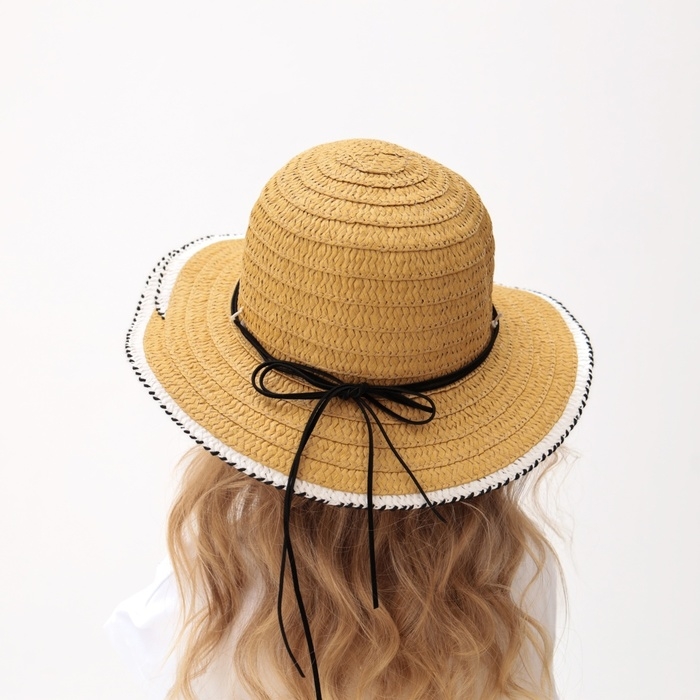 Шляпа для девочки MINAKU Шляпа для девочки MINAKU "Куколка", размер 50, цвет бежевый