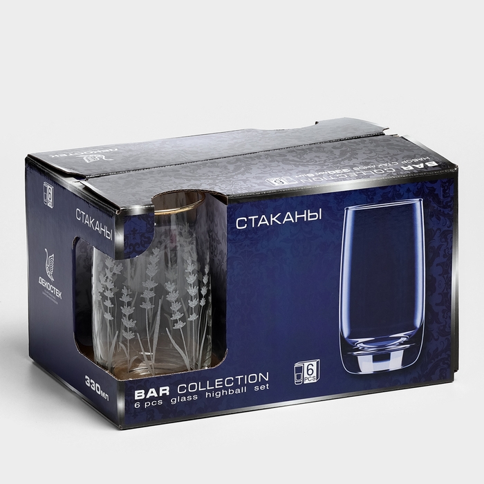 Набор стеклянных бокалов «Лаванда», 330 мл, 6 шт Набор стеклянных бокалов «Лаванда», 330 мл, 6 шт