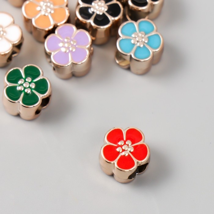 Бусины для творчества пластик Бусины для творчества пластик "Цветок яркая серединка" МИКС набор 10 шт 1,1х1 см