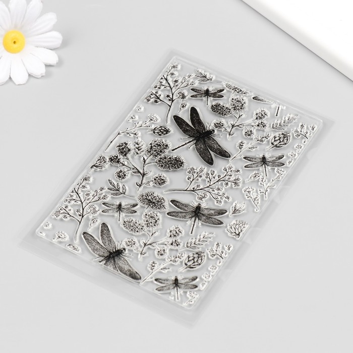 Штамп для творчества силикон "Стрекозы" 15х11 см