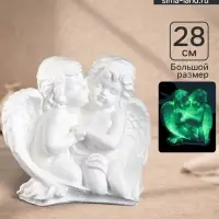 Фигурка светящаяся в темноте &laquo;Пара ангелов сидя&raquo;, 29&times;14&times;28 см, белая
