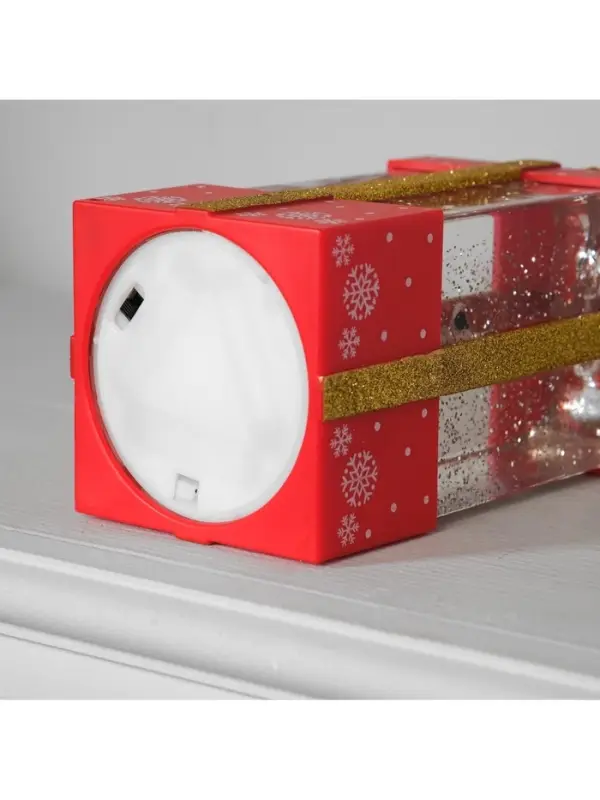 Светодиодная фигура &laquo;Подарок красный&raquo; 10&times;19&times;10 см, пластик, от батареек ААх3, USB, свечение тёплое белое