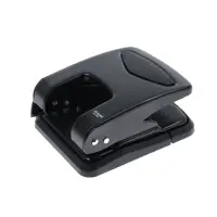 Дырокол 40л метал черный, с линейкой